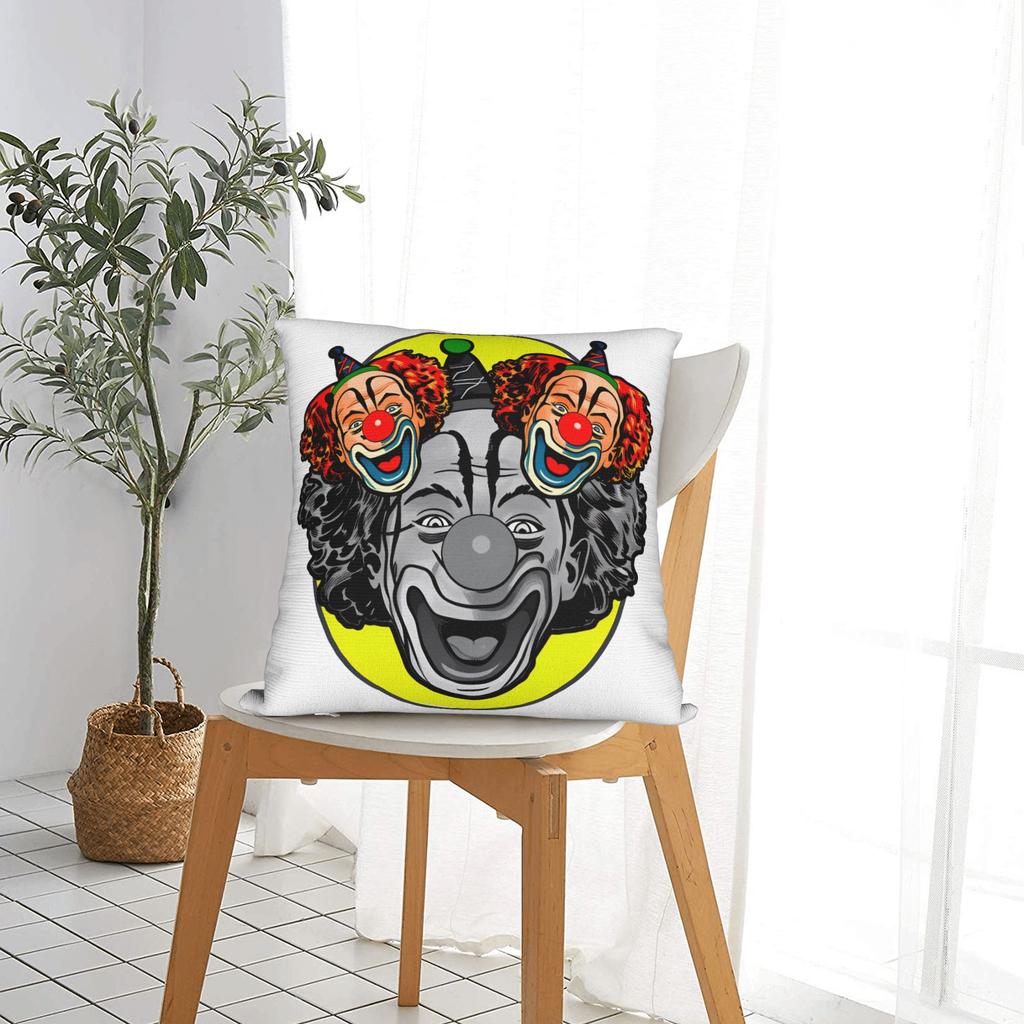 Funny Clowns B-Bozoeds  Pillow Case Graphic Pillow Cover Novelty Cushion Cover For Sofa Home Decor