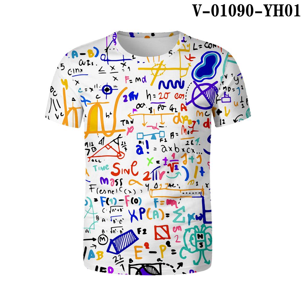 Забавная математическая рубашка Phys Chemical Formula Summer Street 3D футболка модная мягкая футболка большого размера с круглым вырезом футболка большого размера математическая футболка рубашка