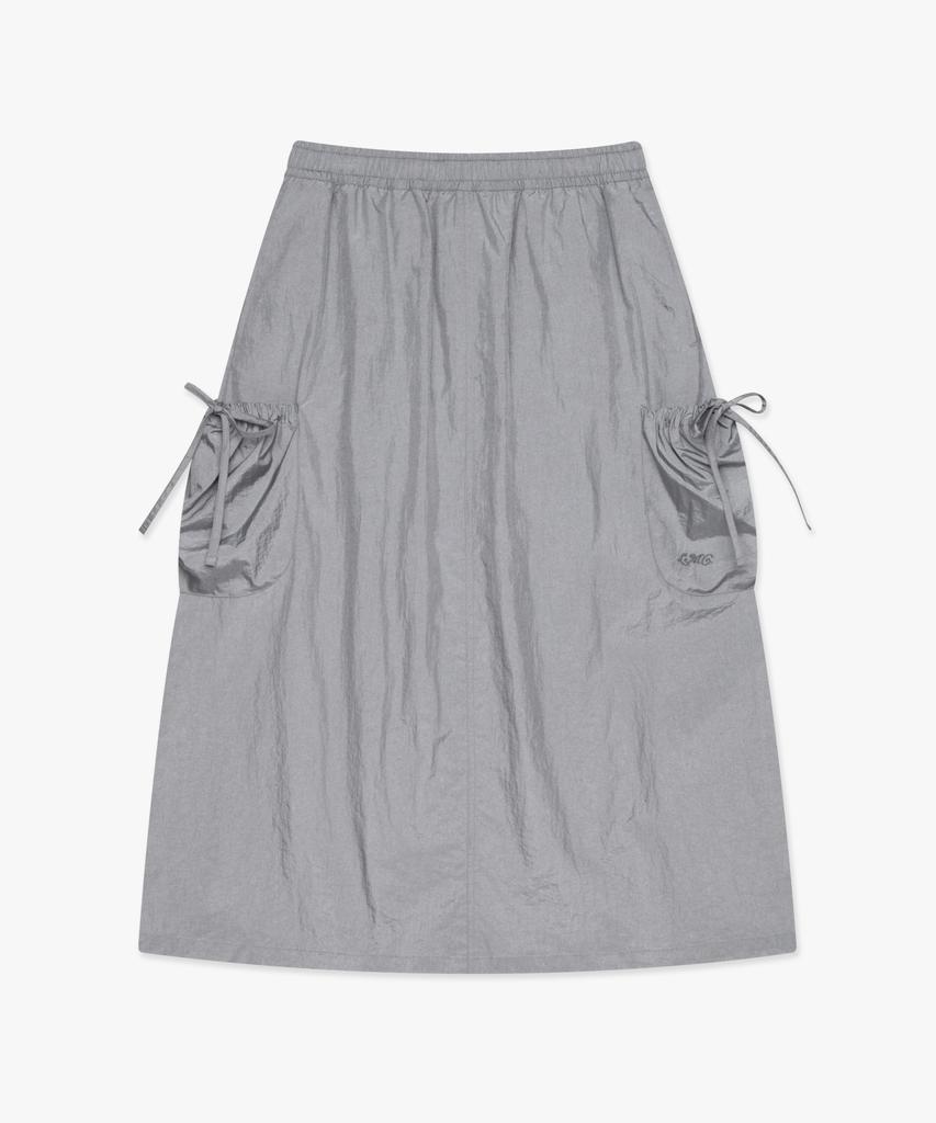 Lmc Wm Ribbon Nylon Long Skirt Light Gray