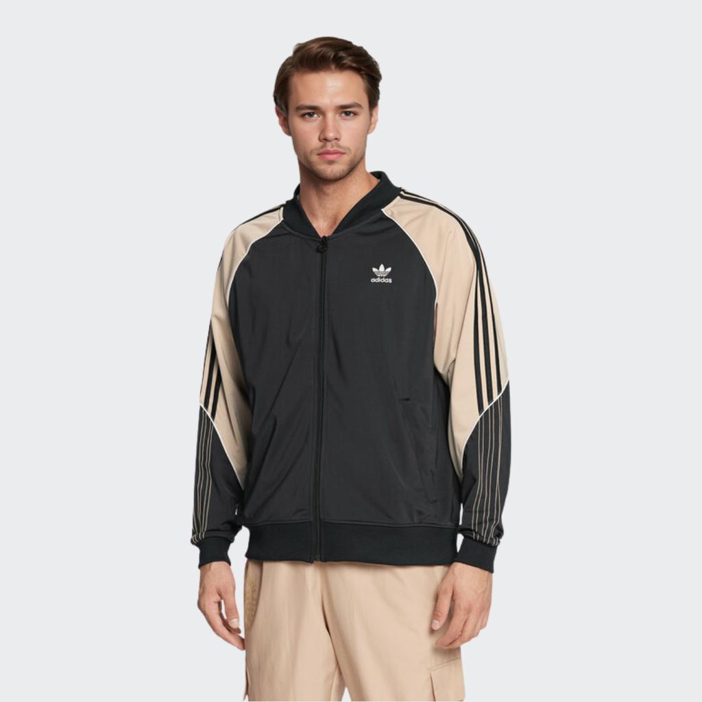 adidas Мужская куртка Originals Striped Trefoil Logo с вышитым логотипом, черная HI3000