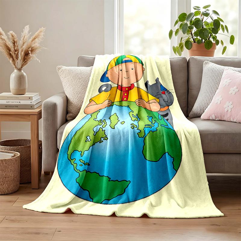 Caillou blanket Flannel Blanket Soft Cozy Plush Throw for Sofa Bed Lightweight Home Decoration