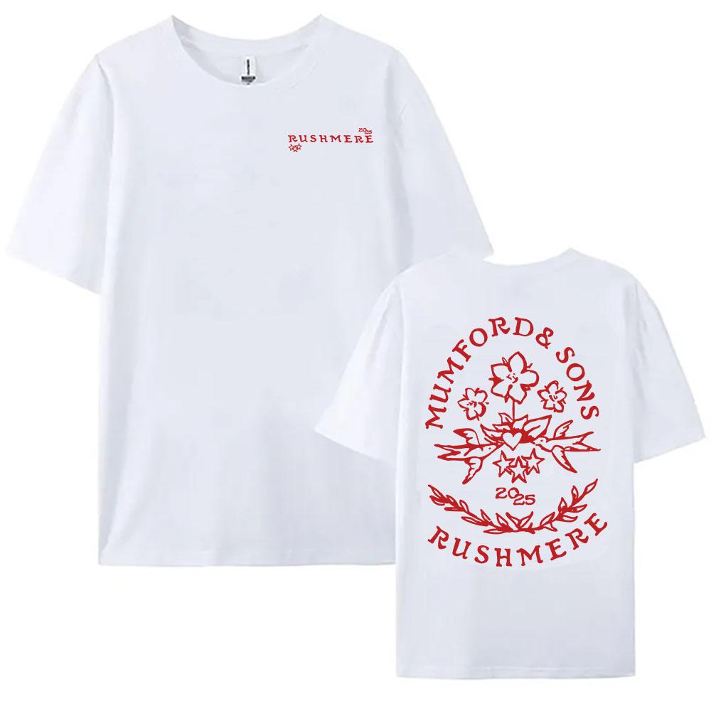 Мужская и женская футболка с цветочным графическим принтом 'Rushmere' 2025 от Mumford & Sons