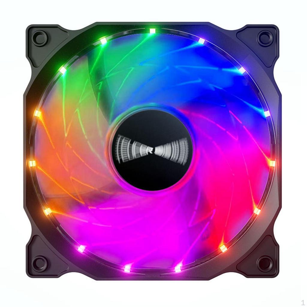 120-мм корпусные вентиляторы для ПК с гидравлическим подшипником, 4 мягкие силиконовые прокладки, 15 светодиодных ламп