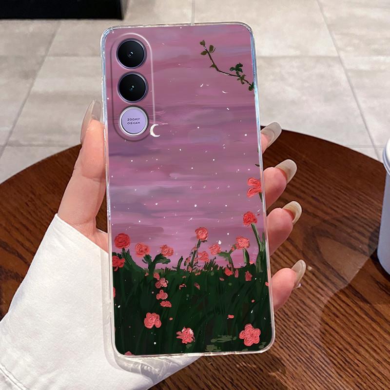 Casing For Vivo V70 FE Case V2550 Aesthetic Fashion Cute Cat Cartoon Soft Silicone Back Cover Transparent TPU Phone Case Bumper