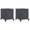 VidaXL Tables de chevet 2 pcs anthracite 36x39x43,5 cm acier, armoire, armoire latérale, support de téléphone, table de 846619