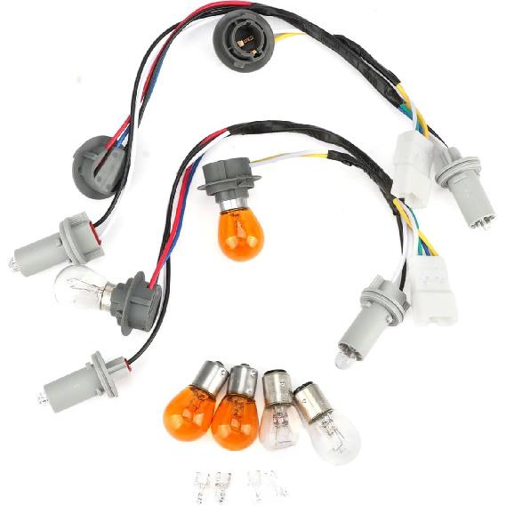 92450-3Q000 2PCS Tail Lamp Holder & Wiring Assembly with 16 Halogen Bulbs - Exact Fit for 2011 2012 2013 2014 Hyundai Sonata Rear Exterior - Direct