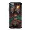 Мягкий черный чехол W-30 Anime Attack on Titan для iPhone 11 12 13 14 15 6 7 8 X XS Pro Max XR Samsung S21 S22 S23 S24 FE Ultra S8 Plus