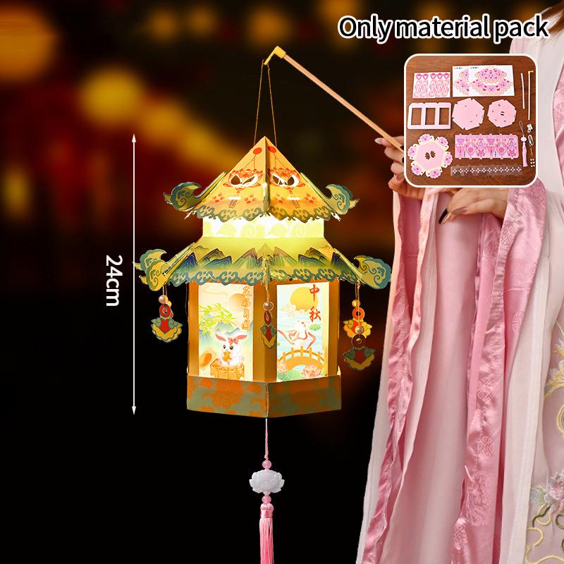 Chinese Paper Lantern Mid- Autumn Festival Lanterns Japanese Lantern Wedding Accessorie Autumn Decor DIY Material Pack