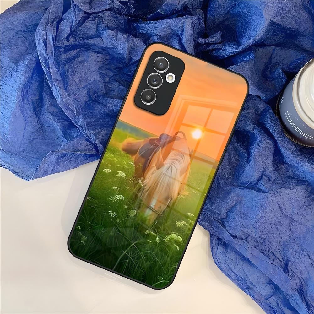 Чехол для телефона с изображением животного Лошадь для Samsung S24 S30 S21 S23 S20 S22 Fe S10 E S9 Note 20 10 Pro Ultra Plus стеклянная Крышка