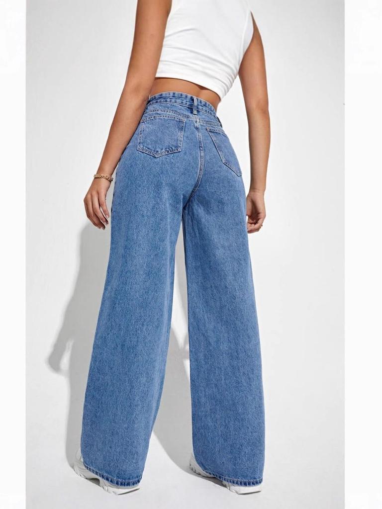 Женские джинсы прямого кроя с высокой посадкой - Распродажа джинсовых брюк