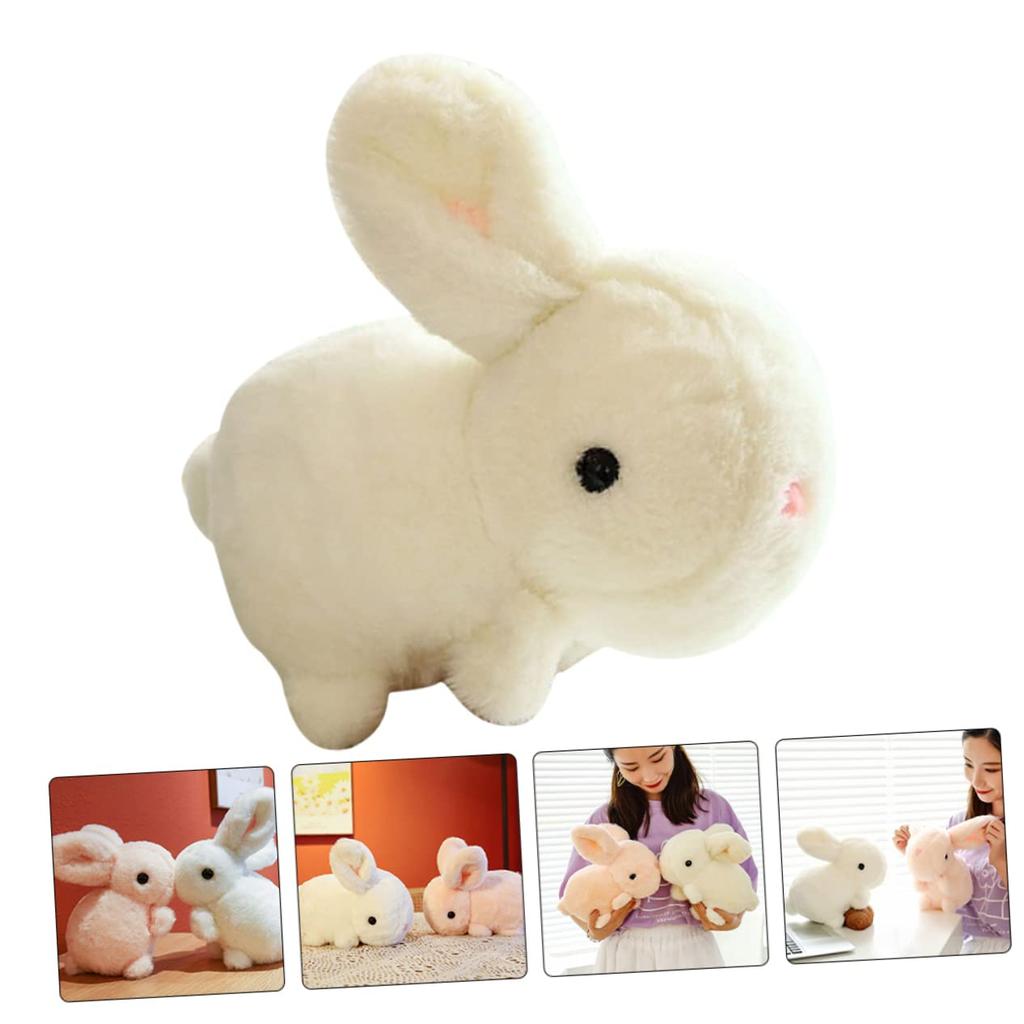 LIFKOME Fluffy Plush Rabbit Pillow, Stuffed Animal, Perfect for Birthdays, Celebrations, and Christmas, 20cm, White