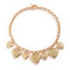 Stereoscopic Metal Heart Bracelet Elegant Vintage Jewelry Temperament Heart Pendant Necklace  Daily