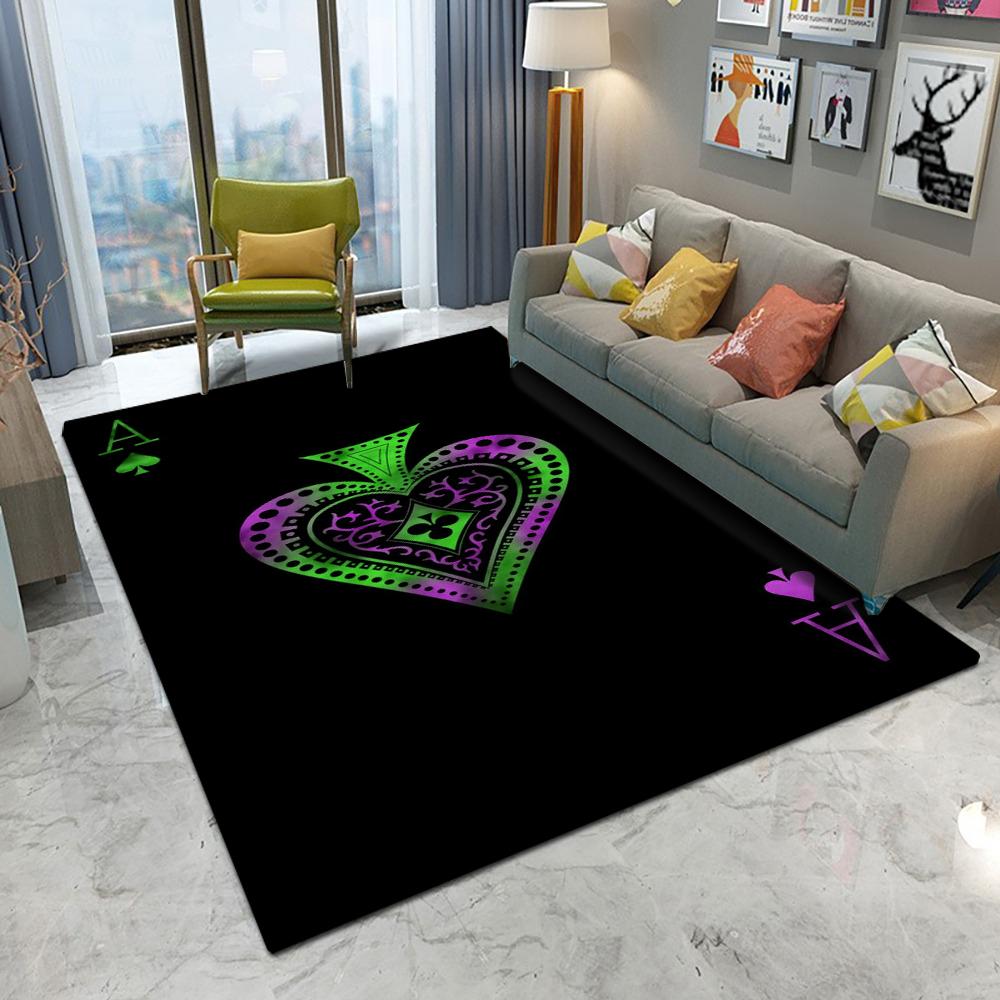 Poker Ace of Spades Rug Non Slip Easy Clean Mat for Living Room Game Room Stylish Home Decor Perfect for Card Game Fans Carpet
