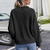 Женский свободный удобный свитер с воротником, однотонный вязаный свитер с длинными рукавами, пуловер