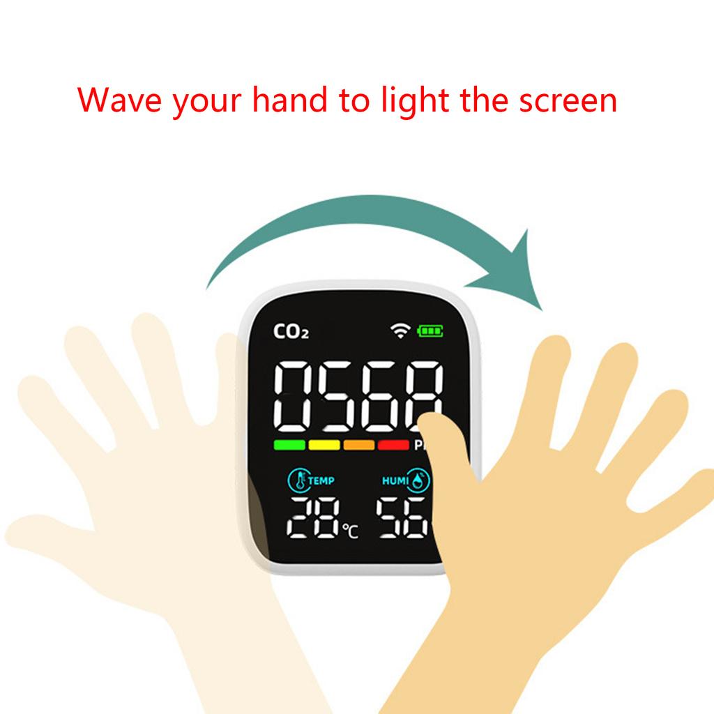 Детекторы углекислого газа CO2, монитор качества воздуха в помещении, портативный монитор CO2 PM2.5 PM-1.0 PM10- HCHO TVOC-метр для дома