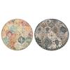 Round Moroccan Area Rug Vintage Flower Print Washable Living Room Bedroom Office