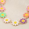 Женское ожерелье, капающее масло, богемные красочные цветы, милое удлиненное регулируемое подарочное гипоаллергенное ожерелье с подвеской