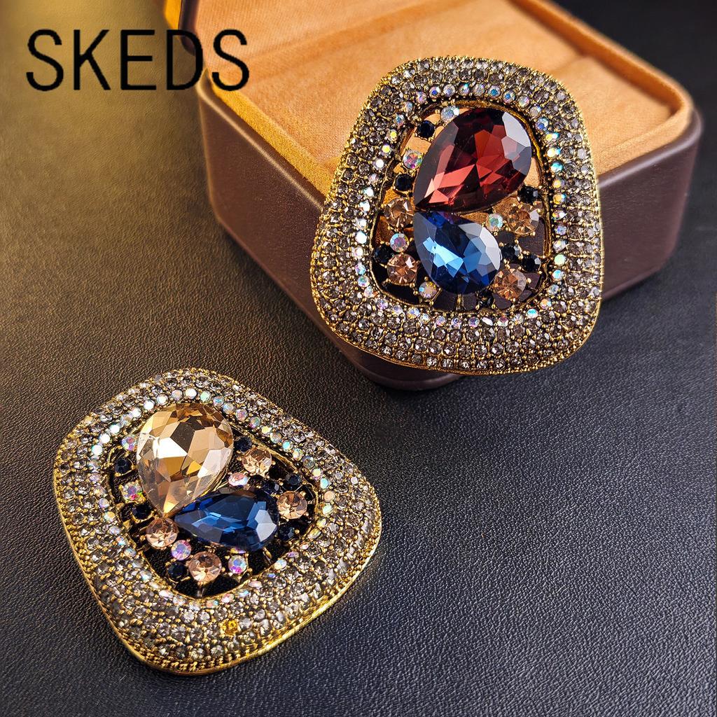 SKEDS Изысканный воротник-рубашка Бант Хрустальная брошь Изящный винтажный женский корсаж Булавка для вечернего платья Высококлассный аксессуар