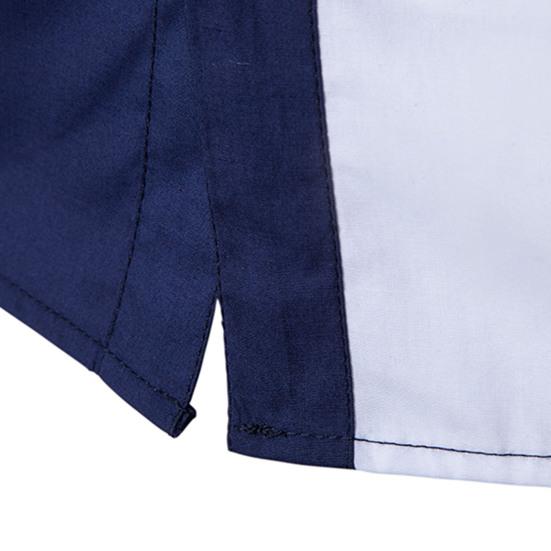 Men Shirt Color Block Splicing Streetwear Buttoned Korean Style Social Shirt for Office