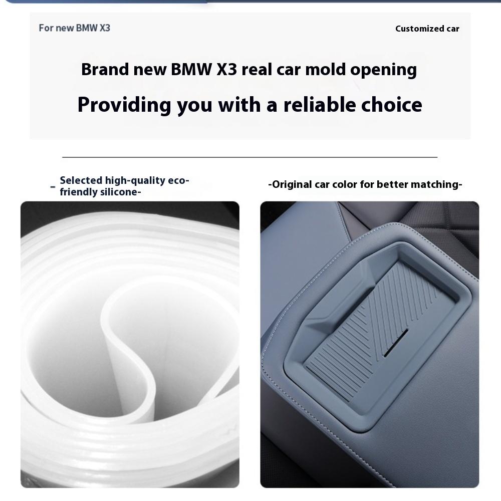 Fit For BMW G45 X3 2025+ Rear Seat Middle Armrest Wireless Charging Silicone Protection Pad Original Car Color Interior