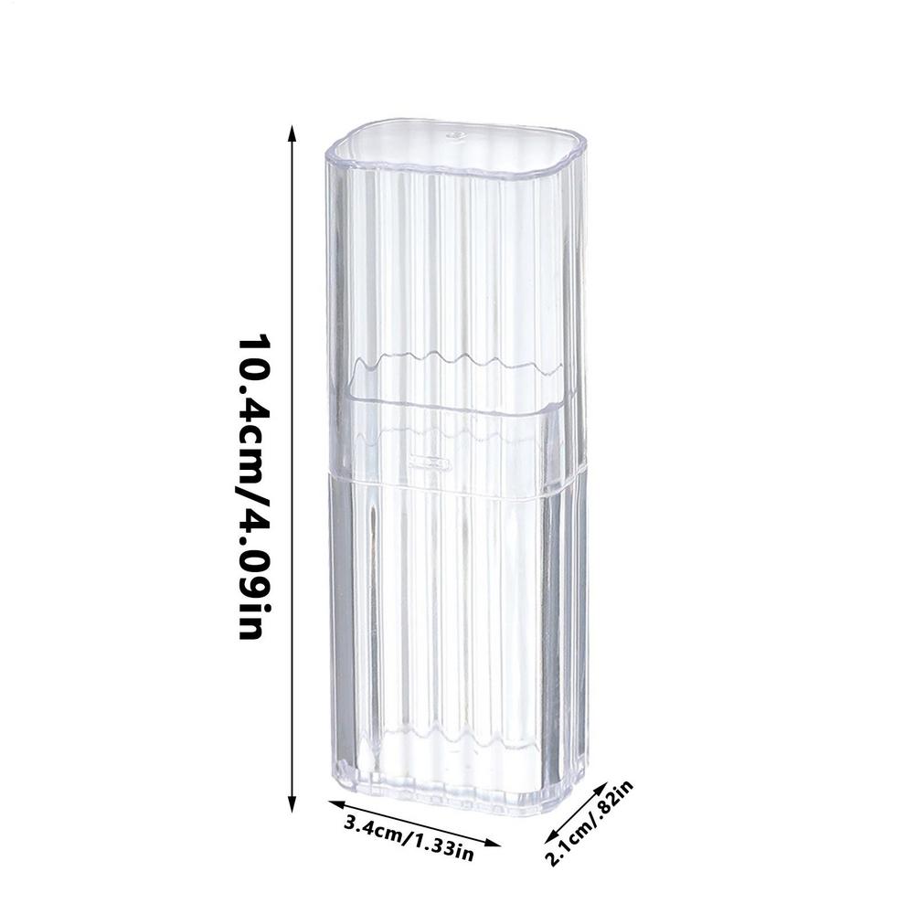 1pcs Portable Qtip Holder Travel Case Flosser Dispenser Travel Case Cotton Swab Jar Clear Acrylic Storage Box Canister Container