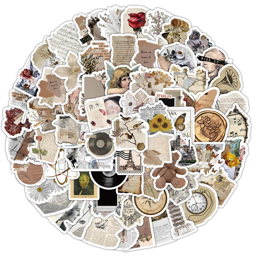 100 Shabby Retro Graffiti Stickers for Phones, Cups, Luggage, and Computers