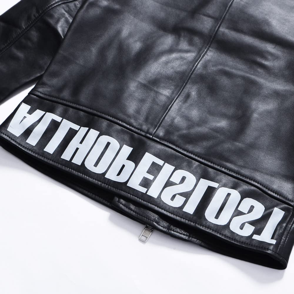 ALTER VENOMV Manoson КУРТКА Куртка Двойная Косуха из Натуральной Ягнячьей Кожи Панк и Размер S Мужская Кожаная Куртка Райдера, Рок, Уличная Одежда, V-Kei Стиль, (черный)