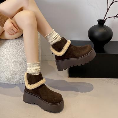 Женские модные зимние легкие теплые нескользящие повседневные кроссовки на толстой подошве, хлопковые ботинки