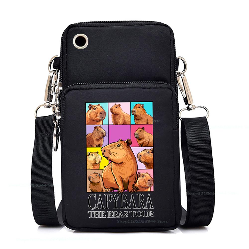 Женские маленькие сумки через плечо Симпатичная мини-сумка для мобильного телефона Capybara Подростковые забавные сумки через плечо с изображением животных Capybara Женские сумки-мессенджеры