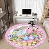 1pc Eggs Bunny Flowers Office Round Rug, Carpet for Office, Gaming, Lightweight Round Floor Mat yy260208060
