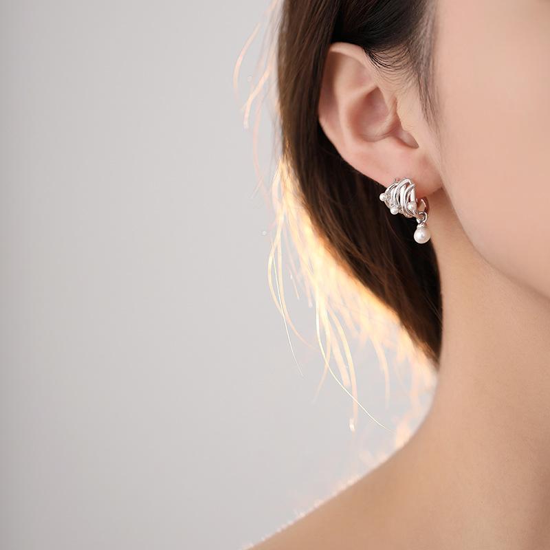 Niche Design Vine Series Earrings Female Personality Bead Ear Jewelry Gift for Girlfriend