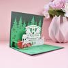 1 Set of Christmas Creative 3D Three-dimensional Greeting Cards - Green Forest Castle Blessing Cards, Ideal As Christmas Holiday Ornaments
