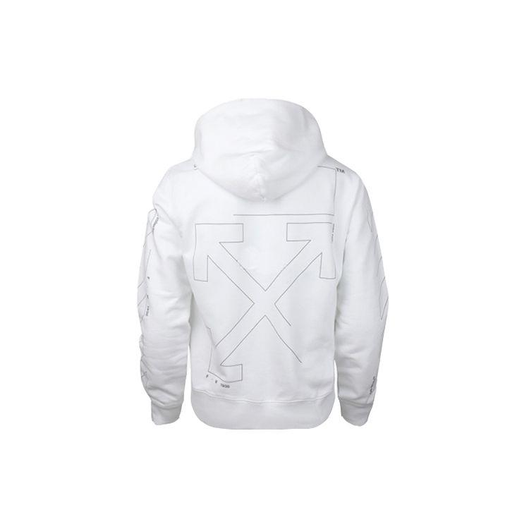 Off-White FW19 Толстовка с круглым вырезом и длинными рукавами сзади с буквенным логотипом и стрелками, мужские топы, белые OMBB034E19E300030191