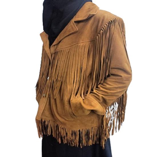 Женская куртка ручной работы из натуральной замши овчины с бахромой | куртка для клубных вечеринок и мероприятий