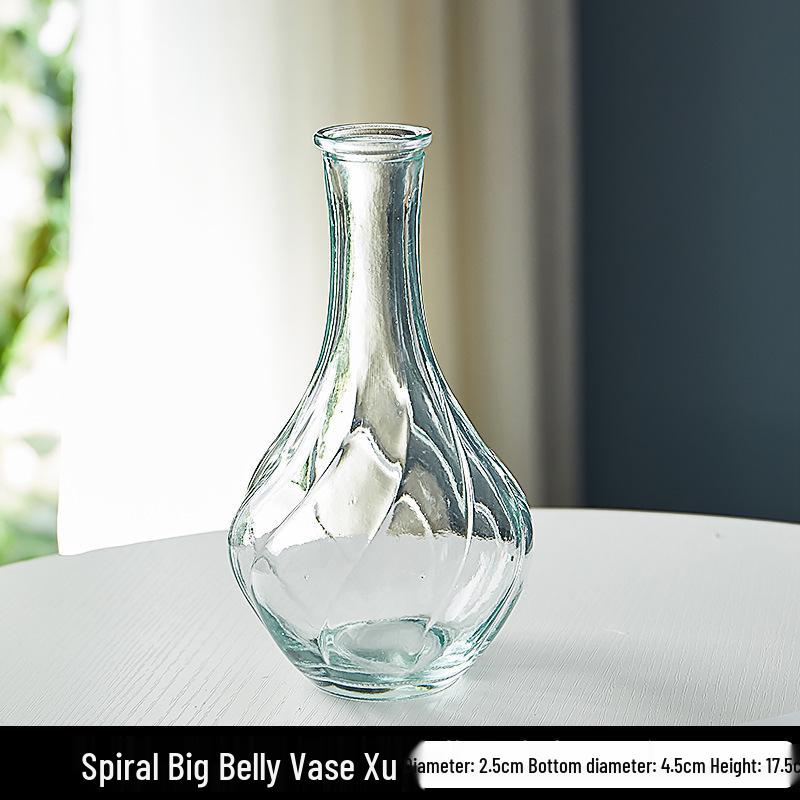 Европейская ваза из рельефного стекла в стиле легкой роскоши для гостиной, для цветочных композиций - Прозрачный гидропонный орнамент