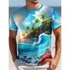 Hawaiian Men's Crew-neck T-shirt Summer Outdoor Vacation Men's Casual Short-sleeved Top Beach Party Men's Daily Fashion T-shirt