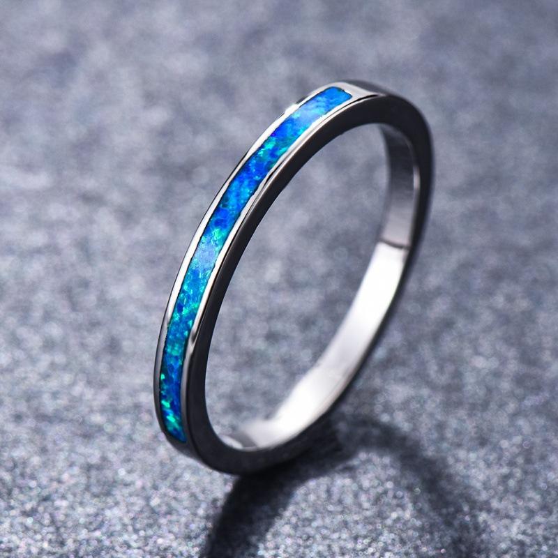 Ring European and American platinum Opal ring supply jewelry