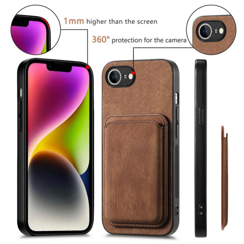 For Leather Case for For Iphone 16E 16e SE4 Magnetic Wallet Card Pocket Cover for For Iphone 16E 16 Pro Max 14 1 Plus 13 12 11