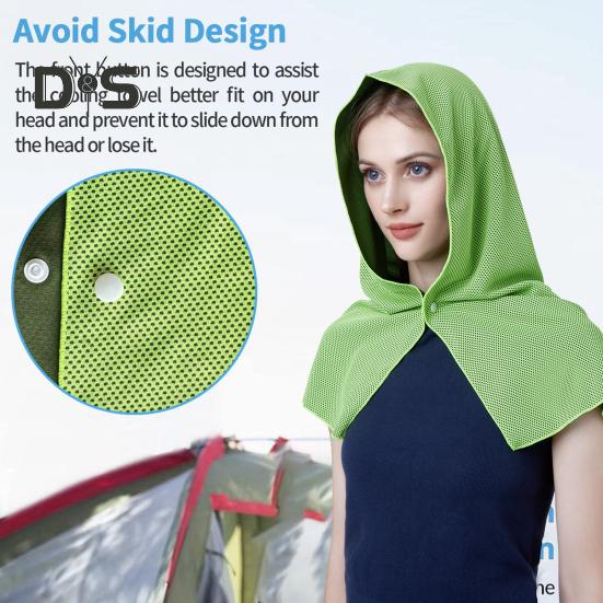 Охлаждающий капюшон с застежкой на пуговицы, УФ-защитное полотенце, быстросохнущее, портативное, унисекс, для спортзала