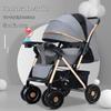Lightweight Foldable Baby Stroller with Shock-Absorbing Wheels for Sitting and Lying Down