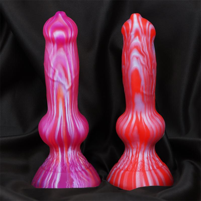 Женская имитация собачьего пениса, анальные пробки, силиконовые мягкие цвета, устройство для мастурбации специальной формы, товары для взрослых
