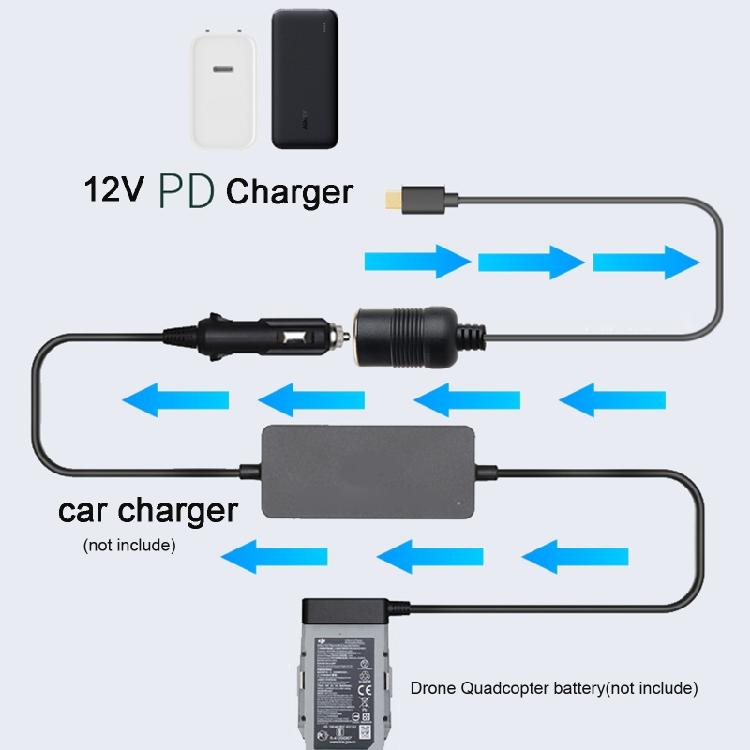 Кабель-преобразователь питания USB Type-C в автомобильный прикуриватель 12 В 3 А 36 Вт для автомобиля