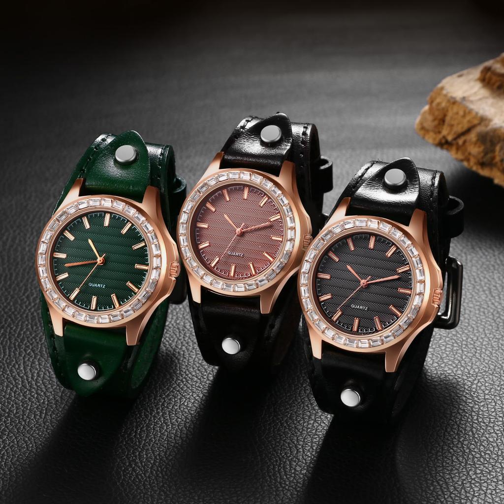 И водонепроницаемые кожаные наручные часы в стиле панк-ретро, классические часы с классическим диском, имитация кварца, унисекс, регулируемый ремешок, удобные в использовании, черные мужские