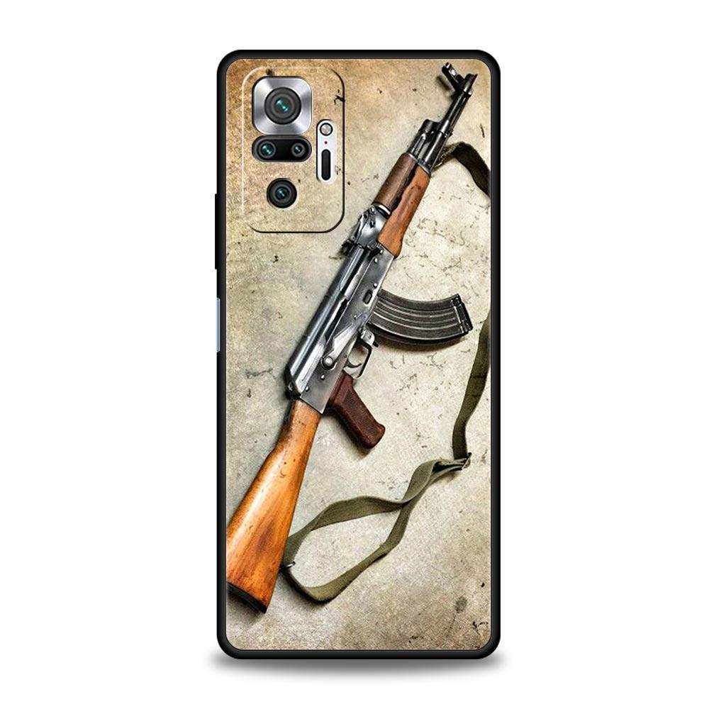 Чехлы для Redmi 10C AK47, пистолет, пули, чехол для телефона для Xiaomi Redmi Note 12 11 9S 9 8 10 Pro Plus 7 9T 8T 9C 9A 8A, чехол