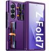 Для Samsung Galaxy Z Fold 7 Чехол RFID Кошелек с держателем для карт [Защита шарнира] [Защита камеры] Ударопрочный силиконовый защитный чехол для телефона-Фиолетовый