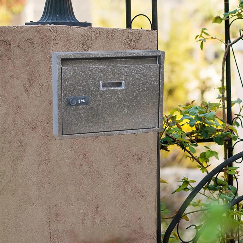 Metal Mailbox Letter Box Wall Mounted Mail Box Universal Postbox for School Outdoor Street House