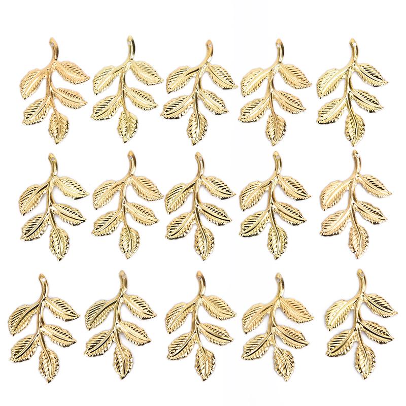 30Pcs/Set Leaf Filigree Wraps Connectors Metal Charm Diy Findings Jewelry Making