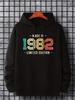 Men's and Women's Hoodies 1982 Letter Printed Comfortable and Fashionable Hoodie, Suitable for Winter and Autumn