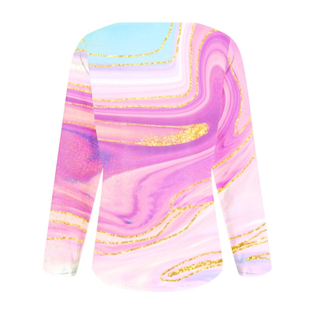 Женская повседневная футболка с v-образным вырезом и длинным рукавом с перекрестным принтом и принтом