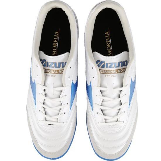 Mizuno Удобные Стильные Амортизирующие Футбольные Бутсы Унисекс Футбольные Бутсы Бело-Синие Q1GB241325